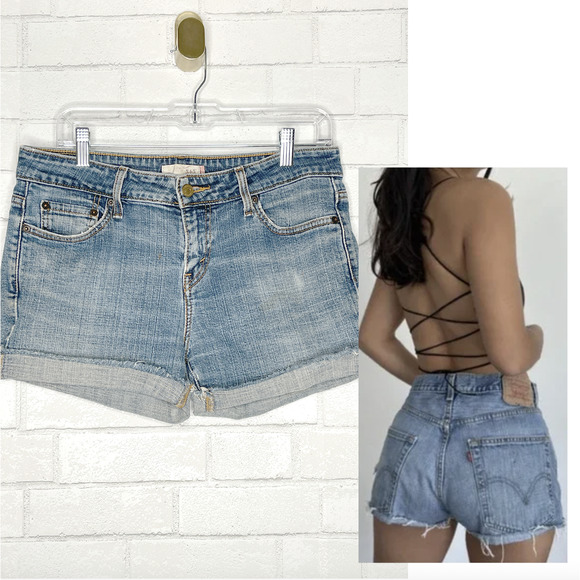Levi's Pants - Vintage 90's Levis 545 Cutoff Jean Shorts Low Rise Light Wash Denim 8 30